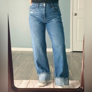 American Eagle Stovepipe Cuffed Jeans sz 8